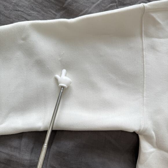 Spanx AirEssentials Sweatshirt One Shoulder Long Sleeve White XL Butter Soft - Picture 3 of 9